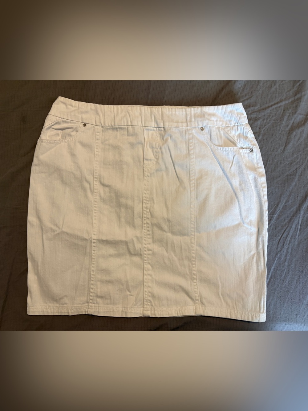 Reitmans Cotton White Denim Jean Skirt Above Knee Size 11 Coastal Summee